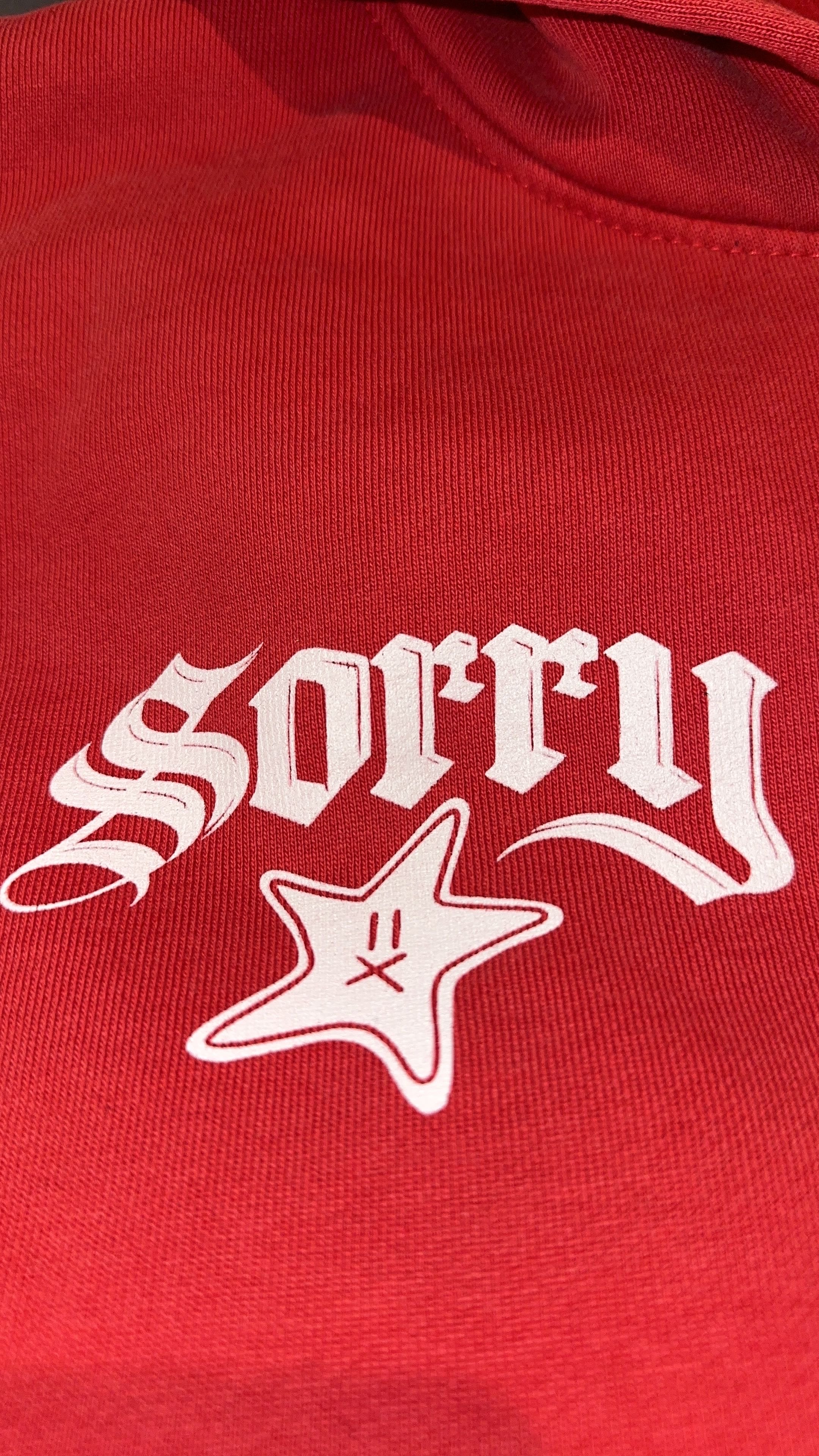 RED SORRY HOODIE