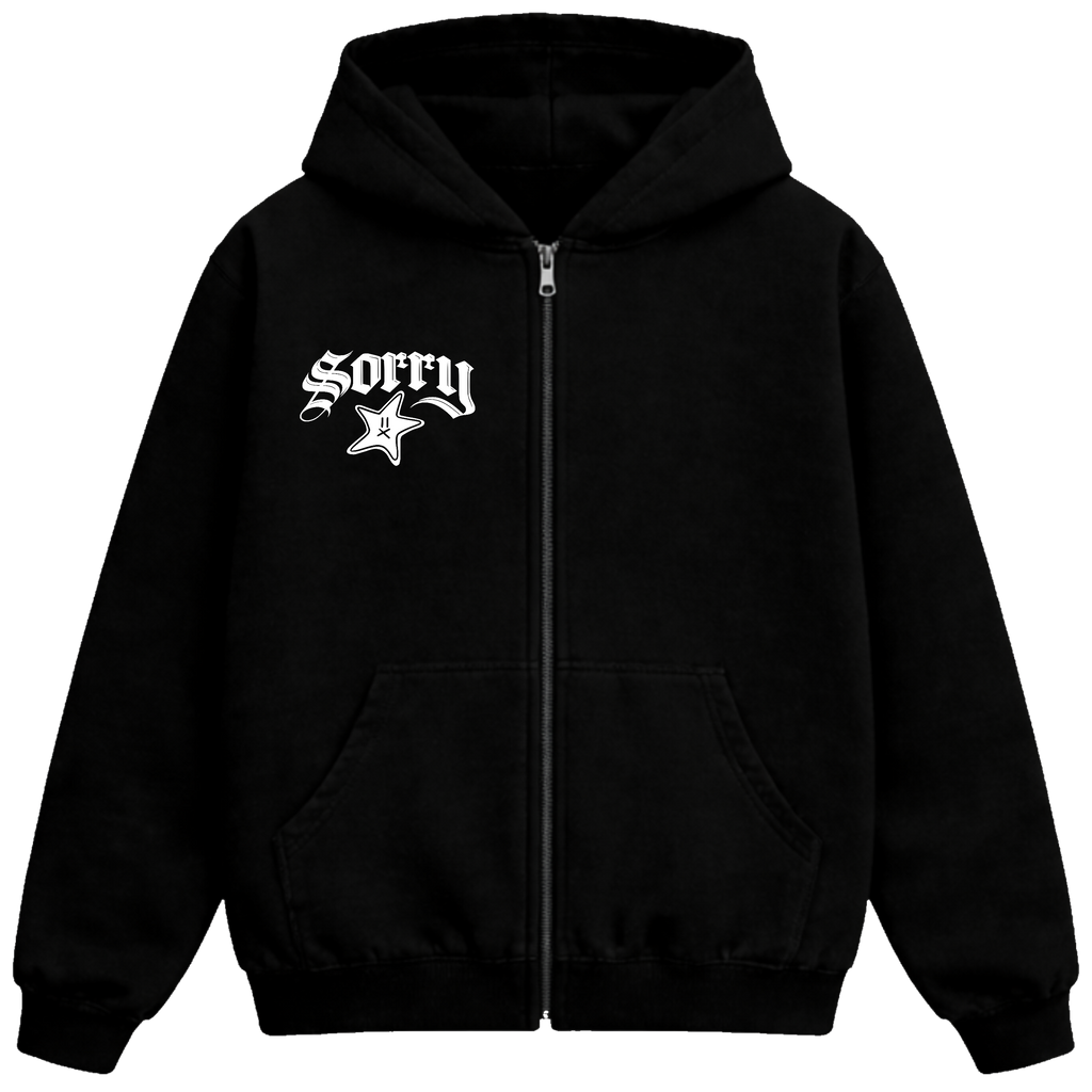 SORRY ZIP UP (BLACK)